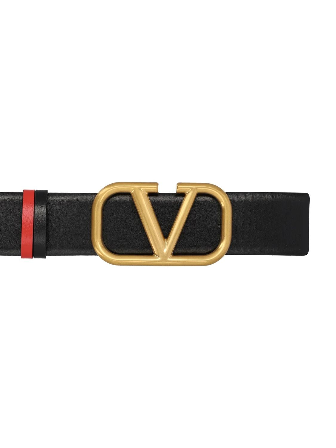 經典V徽章可反轉女性版40毫米皮帶- 納樂留紅色