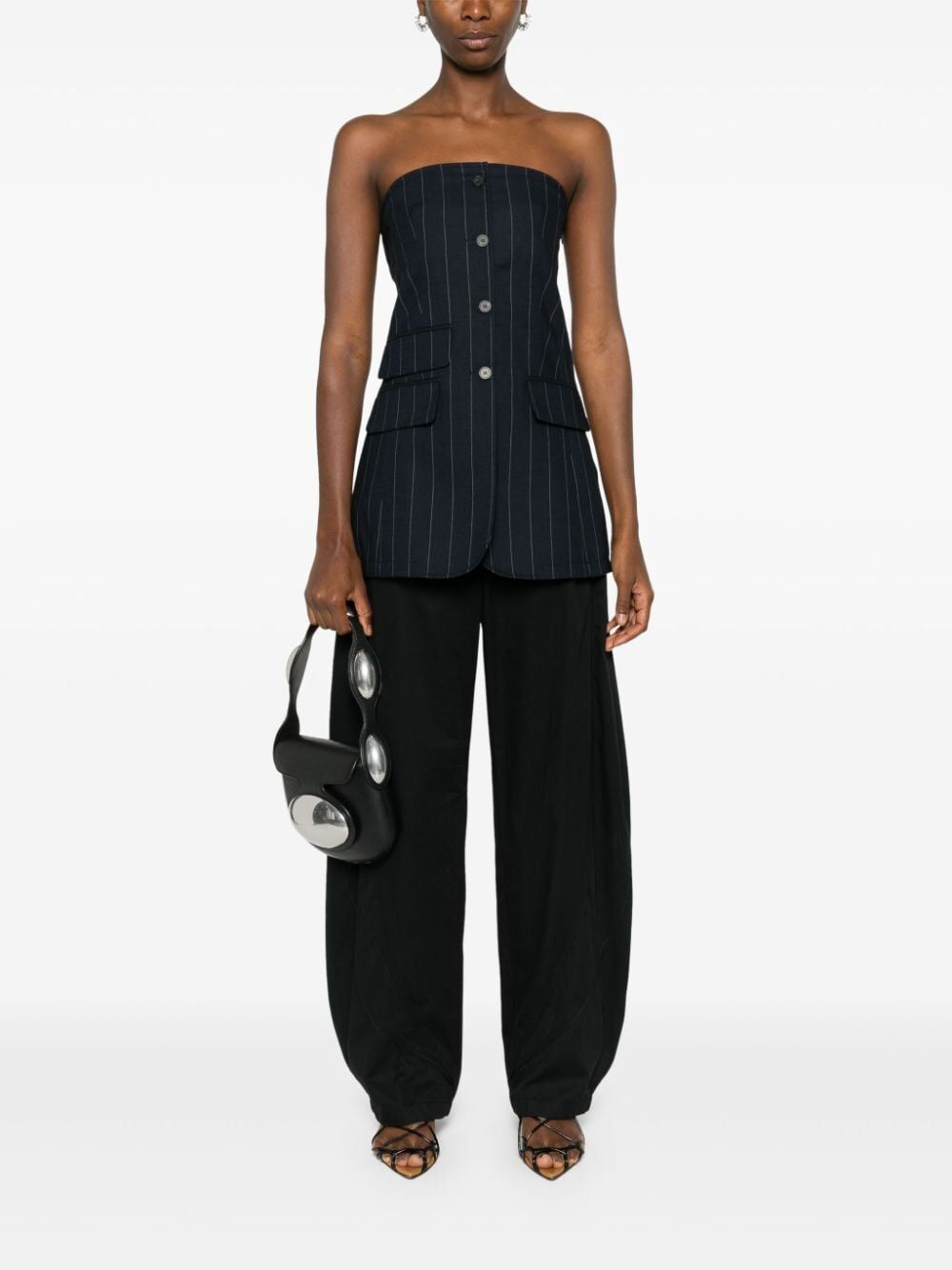 ALEXANDER WANG Chic Black Track Pants with Piping Detail