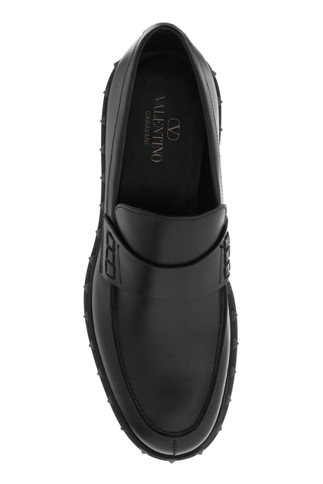 Studded M-Way Loafers for Men in Black