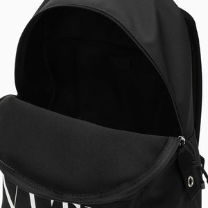 Black and White Logo Print Backpack for Men