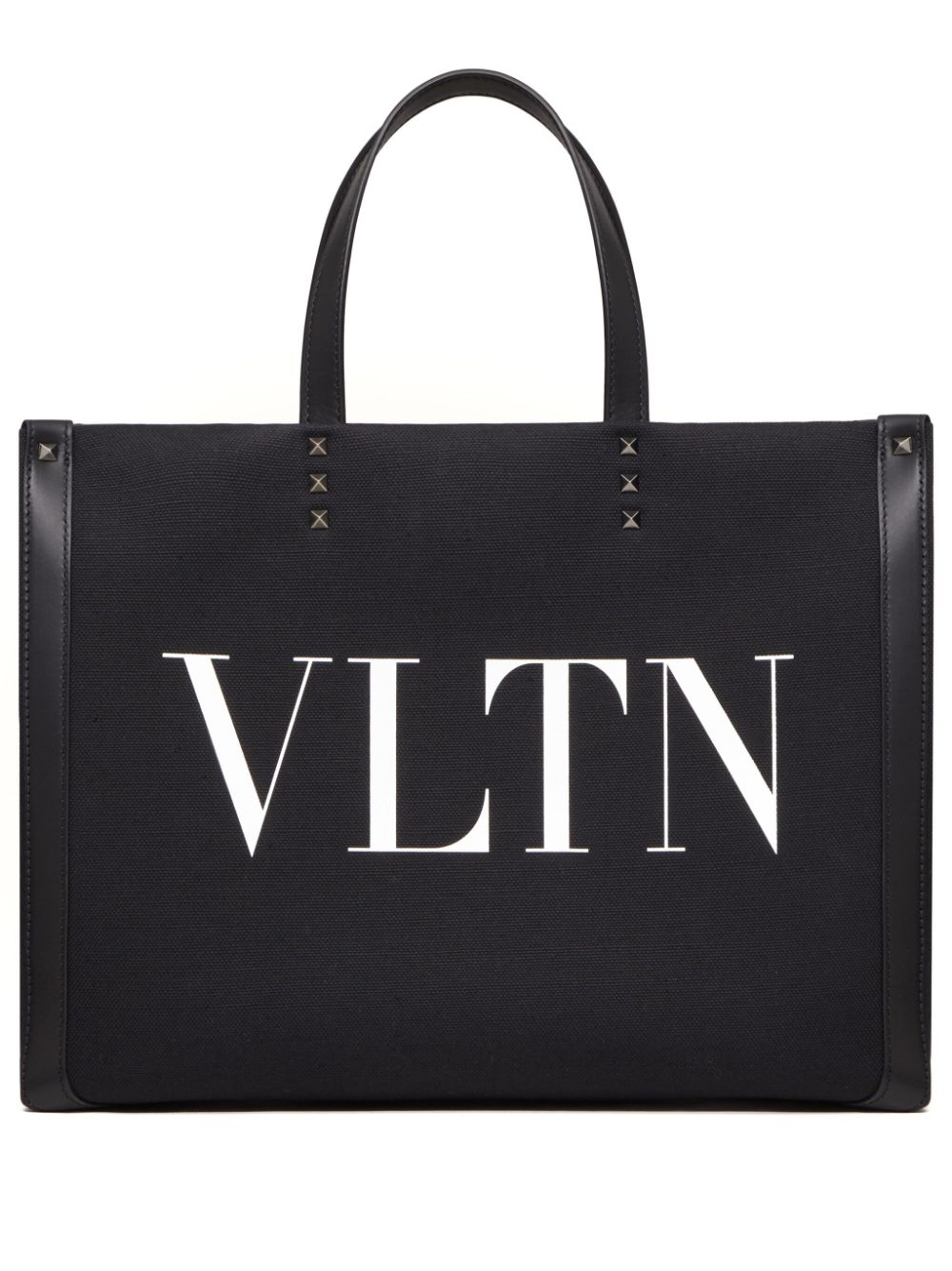 VALENTINO GARAVANI VLTN Medium Black Leather Tote