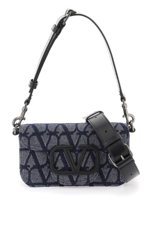 Navy Denim and Jacquard Shoulder Handbag for Men - Spring/Summer '24