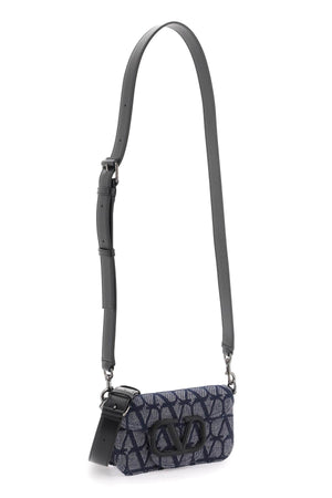 Navy Denim and Jacquard Shoulder Handbag for Men - Spring/Summer '24