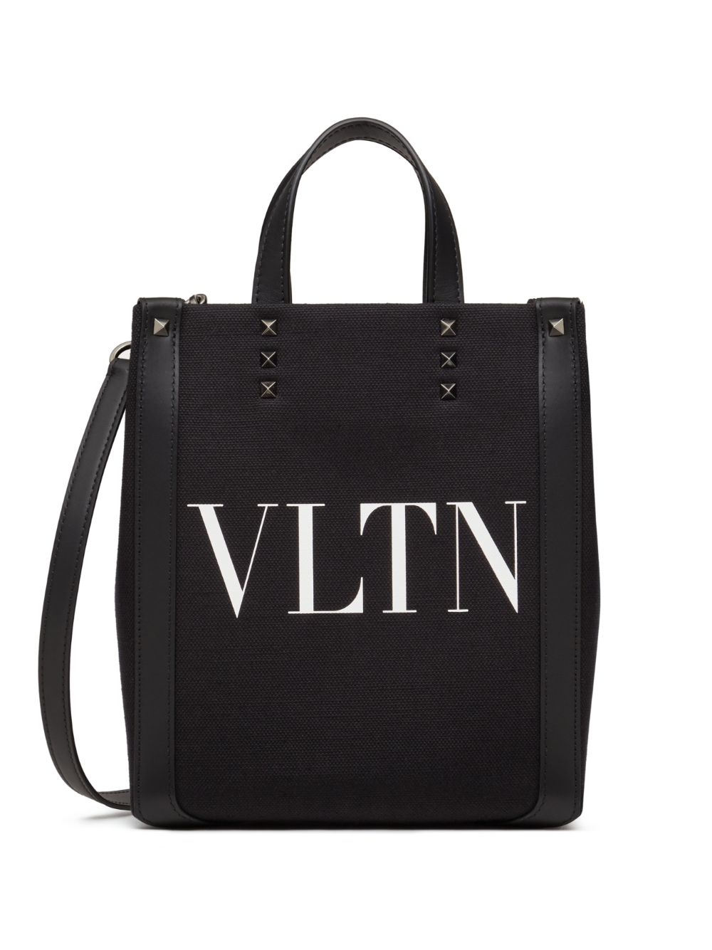 VALENTINO GARAVANI Mini VLTN Canvas Tote with Rockstud Detail