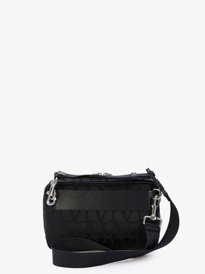 VALENTINO GARAVANI Men's Black Toile Iconographe Crossbody Handbag - SS24