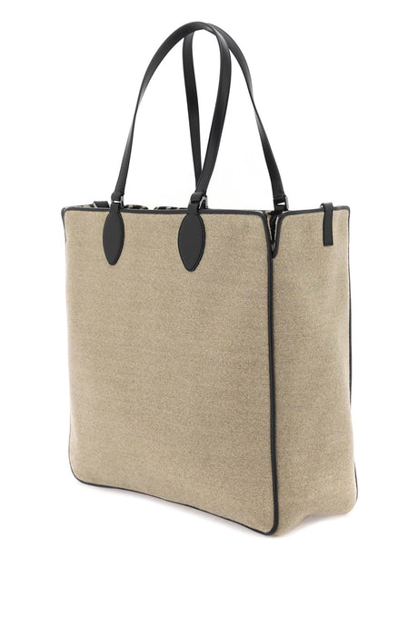 Tote Bag with Embroidered Logo and Iconic Toile Motif