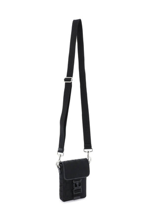 VALENTINO GARAVANI Black Mini Canvas Crossbody Bag with VLogo Snap and Adjustable Strap for Men - SS24