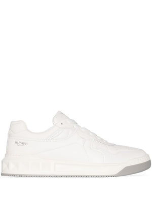 VALENTINO GARAVANI Men's White Lace-Up Rubber Sole Sneaker with Maxi Stud Detail SS24