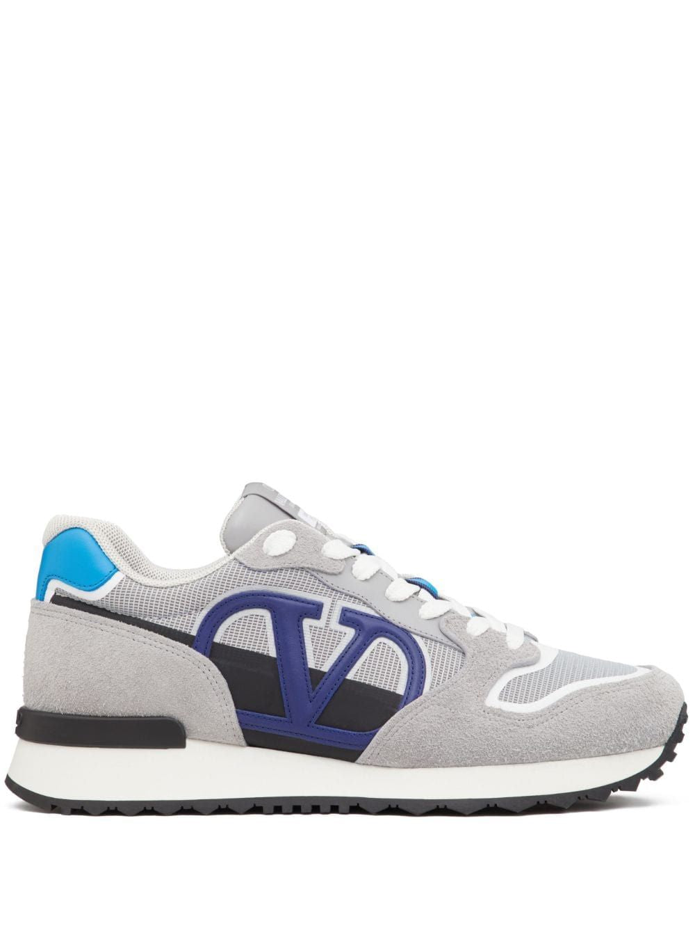 VALENTINO GARAVANI Grey Low-Top Sneakers with VLogo Detail for Men