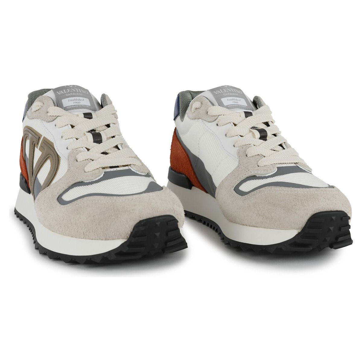 VALENTINO GARAVANI Grey Low-Top Sneakers with VLogo Detail for Men