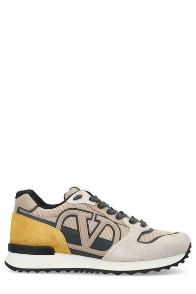 VALENTINO GARAVANI Grey Low-Top Sneakers with VLogo Detail for Men