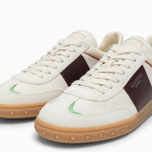 VALENTINO GARAVANI Beige and Black Leather Trainers for Men