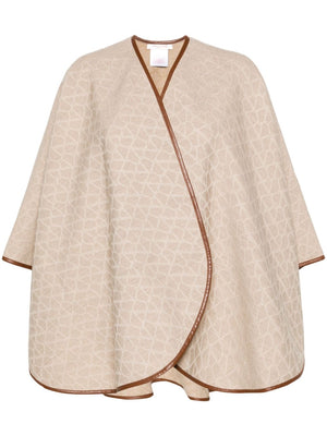 VALENTINO TOILE ICONOGRAPHE WOOL PONCHO