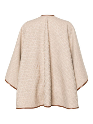 VALENTINO TOILE ICONOGRAPHE WOOL PONCHO