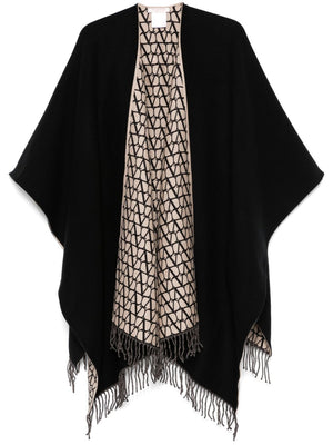 VALENTINO TOILE ICONOGRAPHE WOOL PONCHO