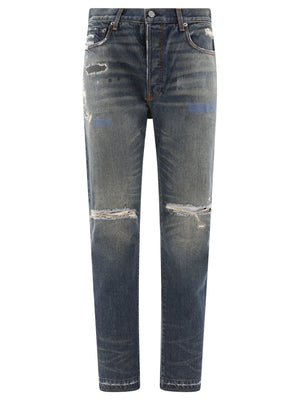 Men's Navy Cotton Jeans for SS24 - GALLERY DEPT. 'STARR 5001'