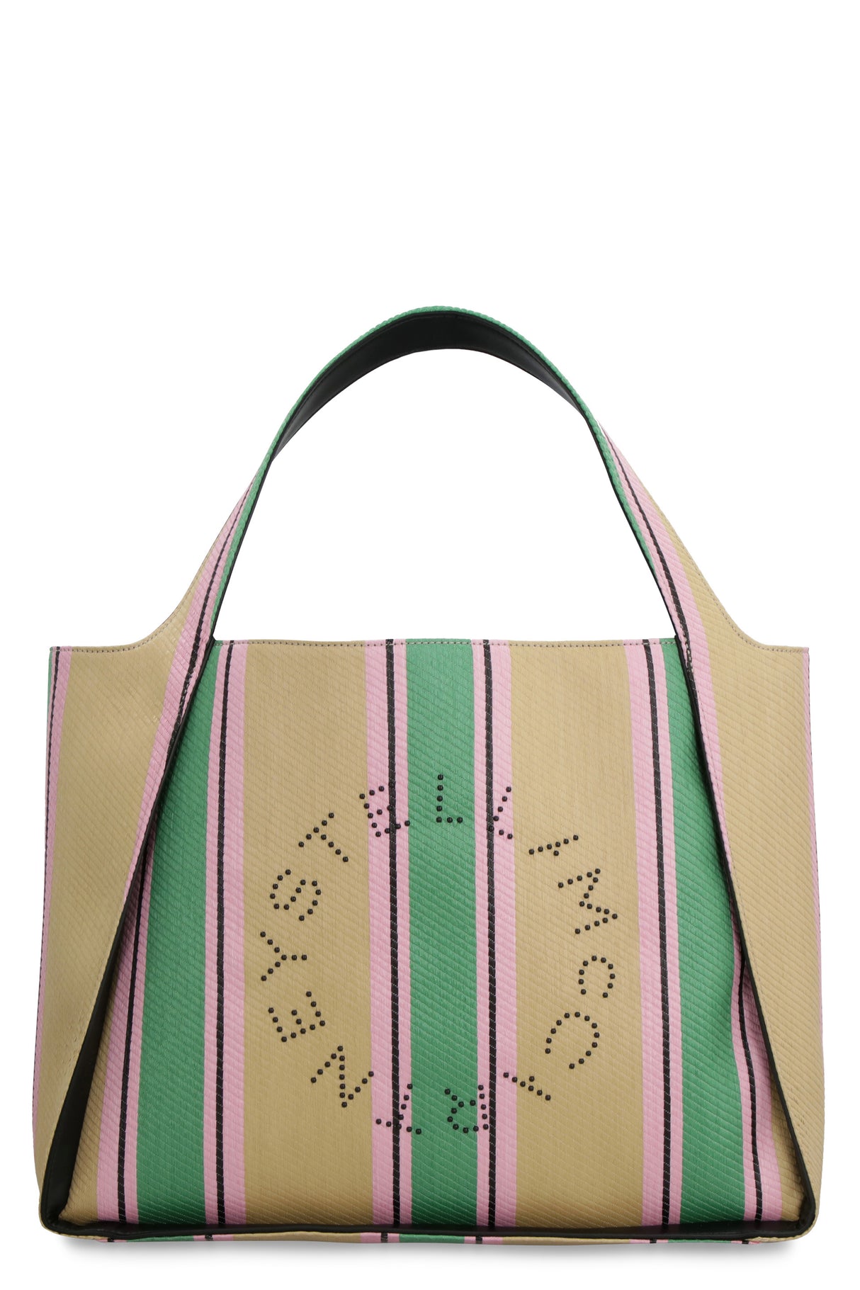 Multicolor Striped Raffia Tote Handbag with Clutch for Women