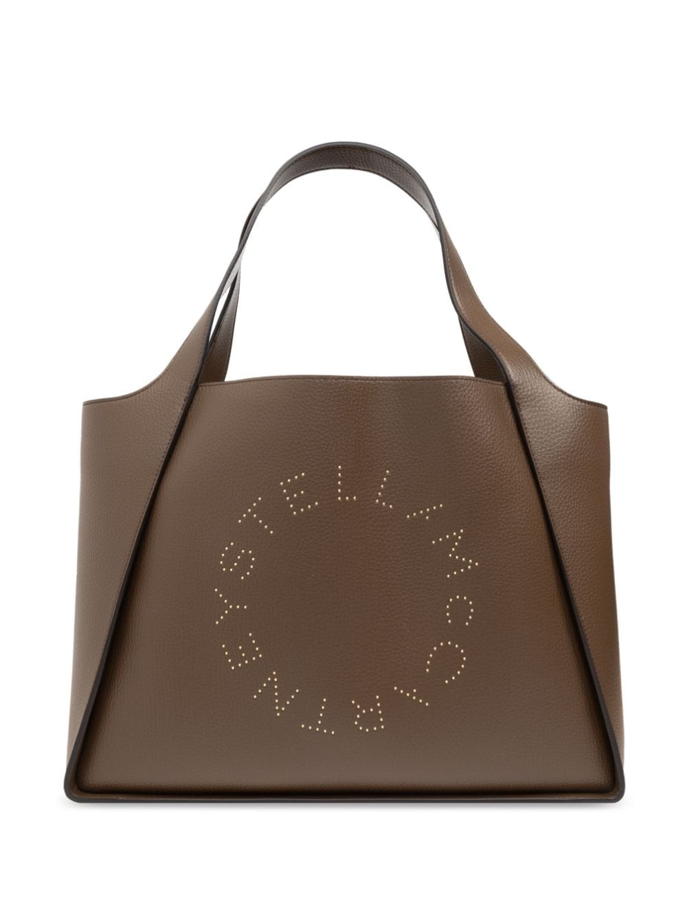 STELLA MCCARTNEY Chic Coffee Brown Logo Tote with Removable Pouch