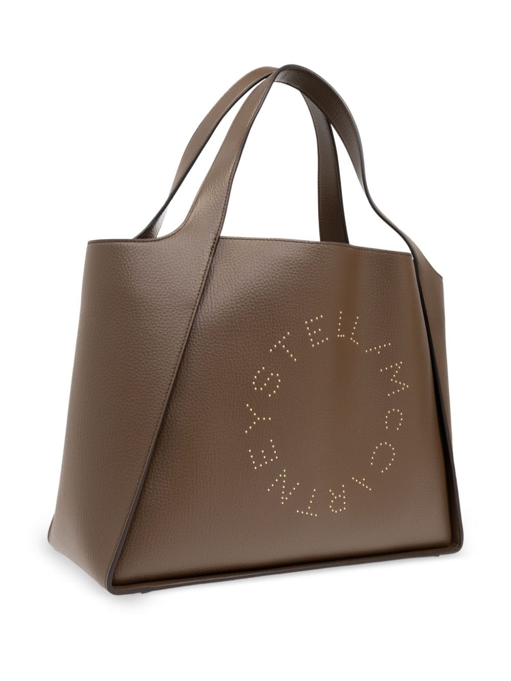 STELLA MCCARTNEY Chic Coffee Brown Logo Tote with Removable Pouch