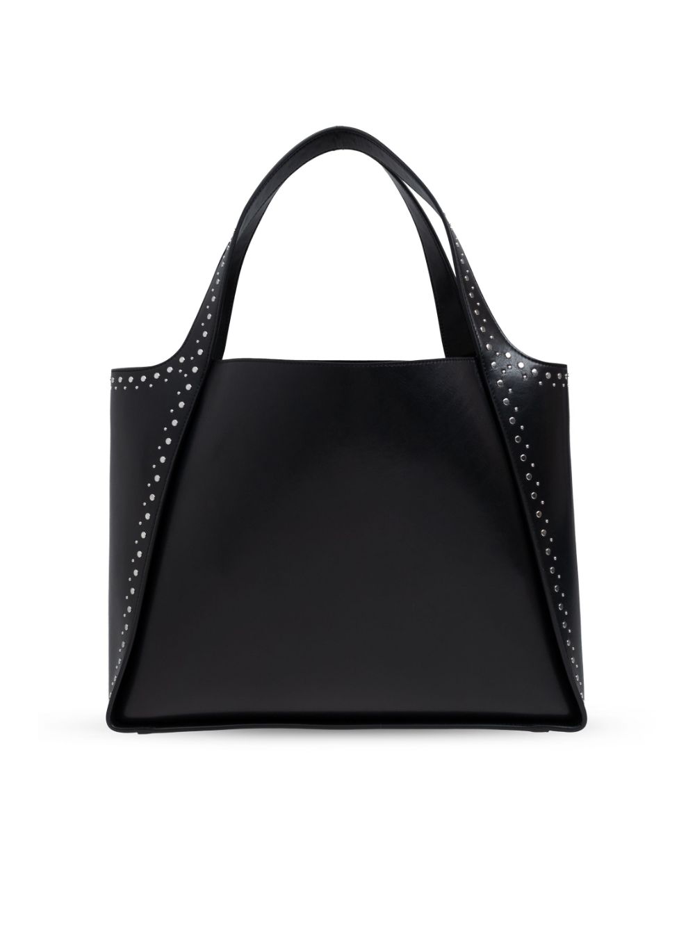 STELLA MCCARTNEY Elegant Black Studded Logo Tote with Removable Pouch