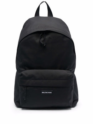 BALENCIAGA Stylish Plain Black Nylon Backpack for Women - SS24