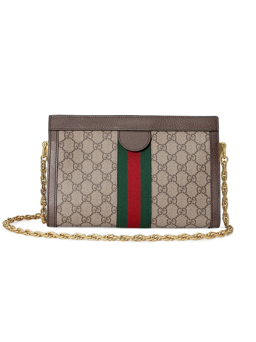 GUCCI Mini GG Supreme Shoulder Handbag with Chain Strap