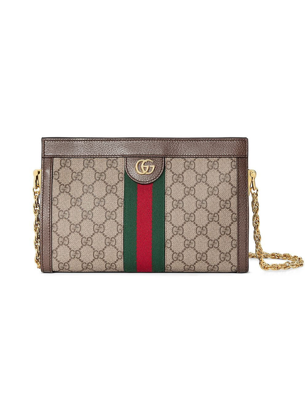 GUCCI Mini GG Supreme Shoulder Handbag with Chain Strap