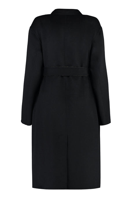 Áo khoác đen dáng dài dành cho nữ - FW23