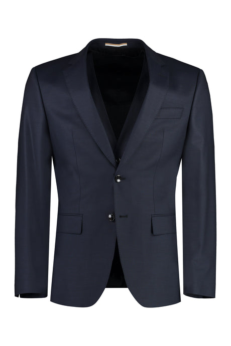 BOSS Blue Three-Piece Wool Suit for Men