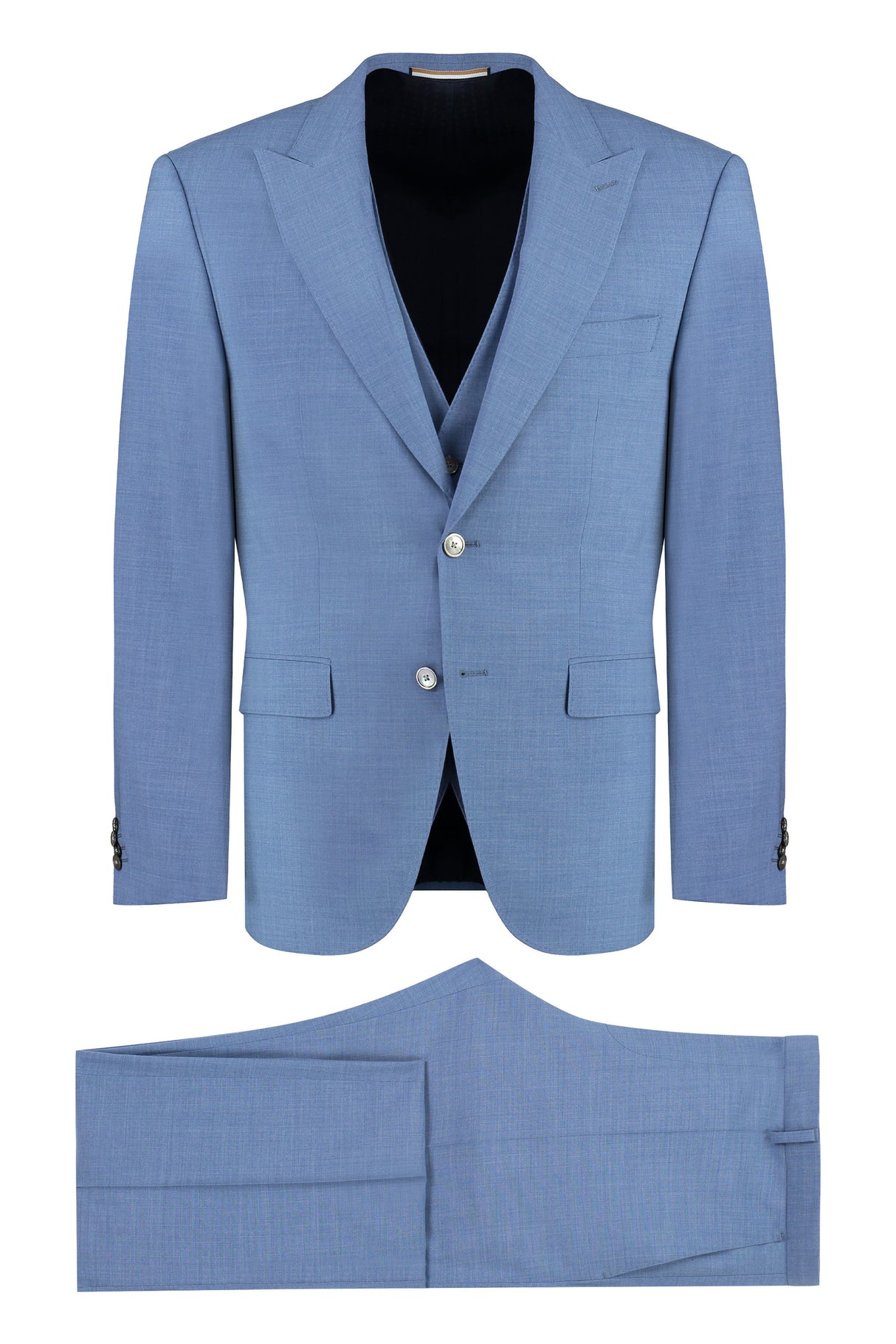 BOSS STRETCH WOOL THREE-PIECES SUIT