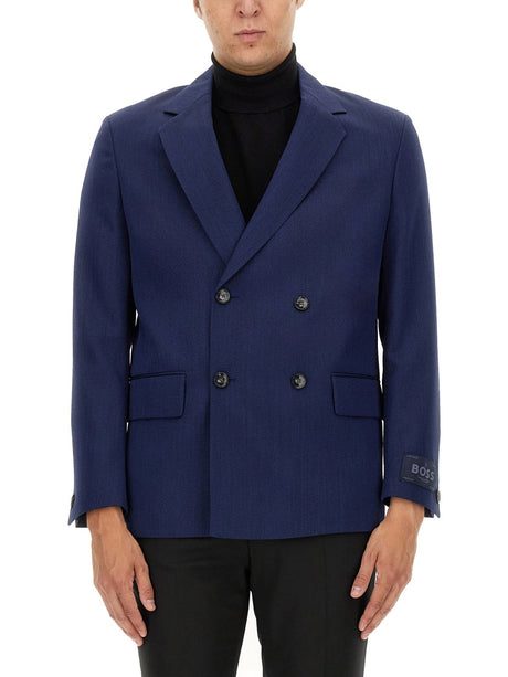 BOSS Double-Breasted Wool Jacket - Size 48