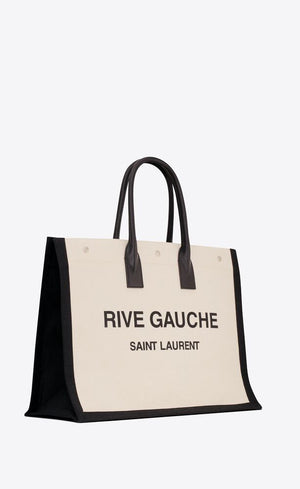 SAINT LAURENT Rive Gauche Canvas Tote Handbag for Women