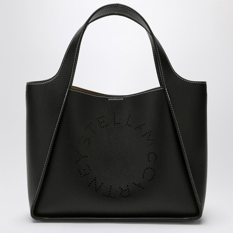 STELLA MCCARTNEY Elegant Black Logo Shoulder Handbag