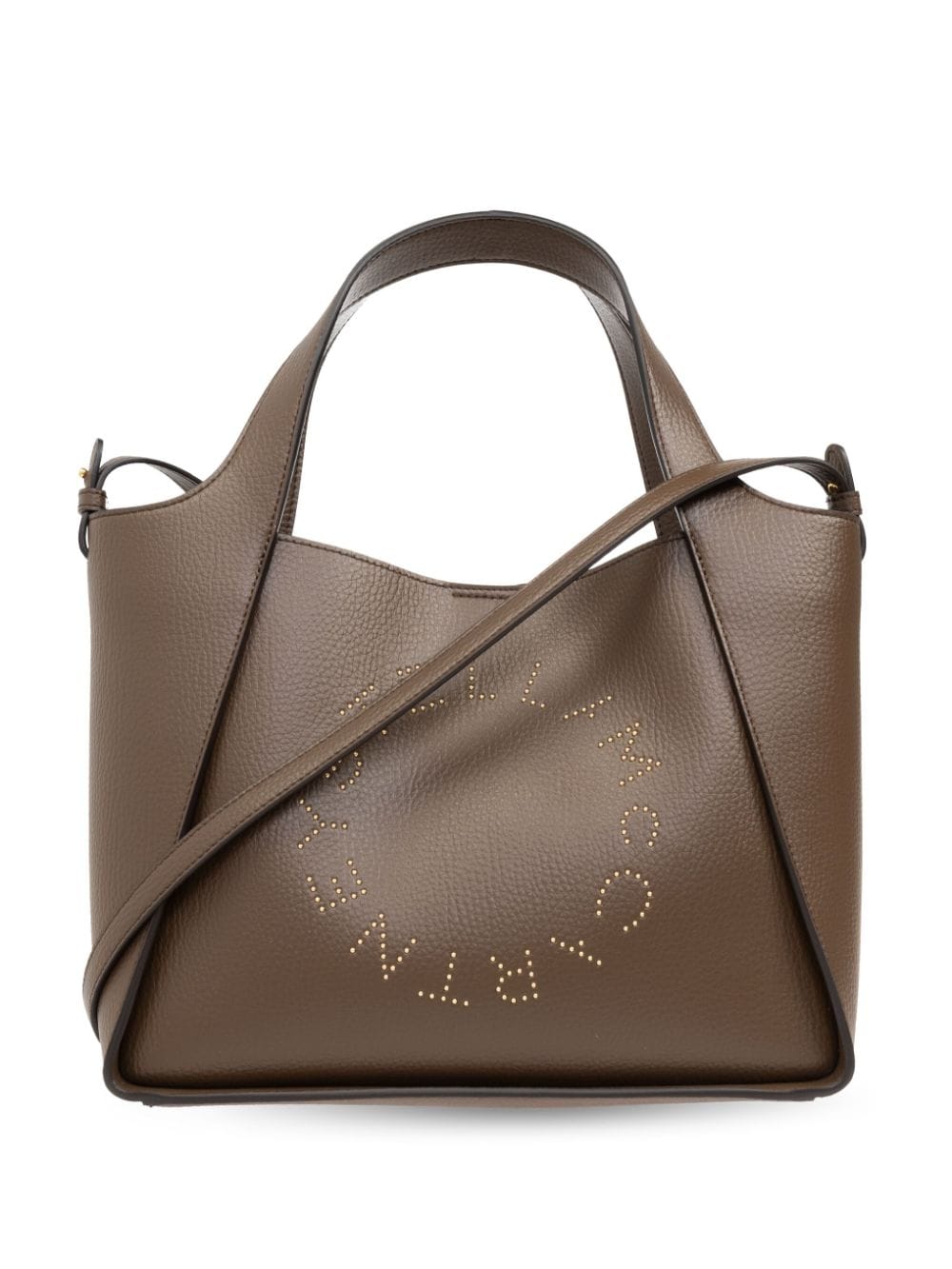 STELLA MCCARTNEY Eco-Chic Brown Logo Tote with Detachable Strap