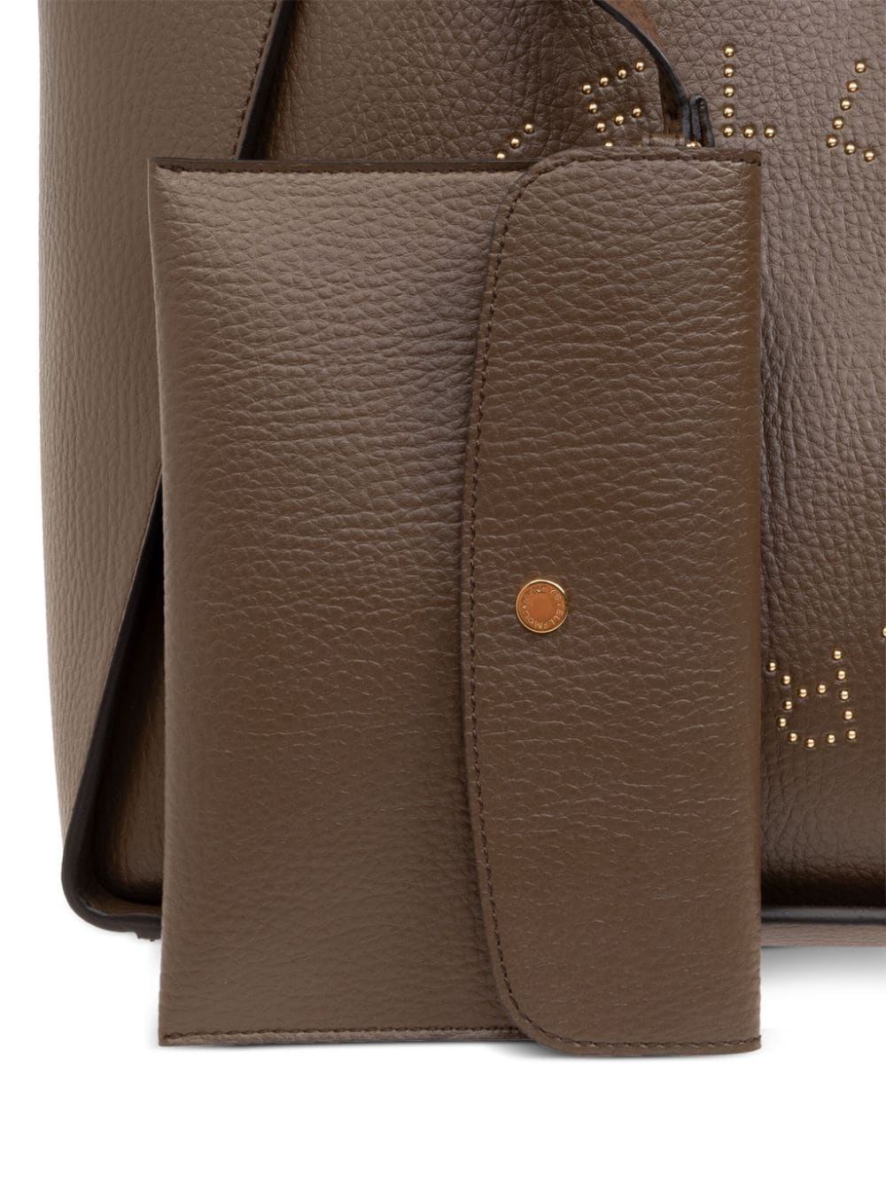 STELLA MCCARTNEY Eco-Chic Brown Logo Tote with Detachable Strap