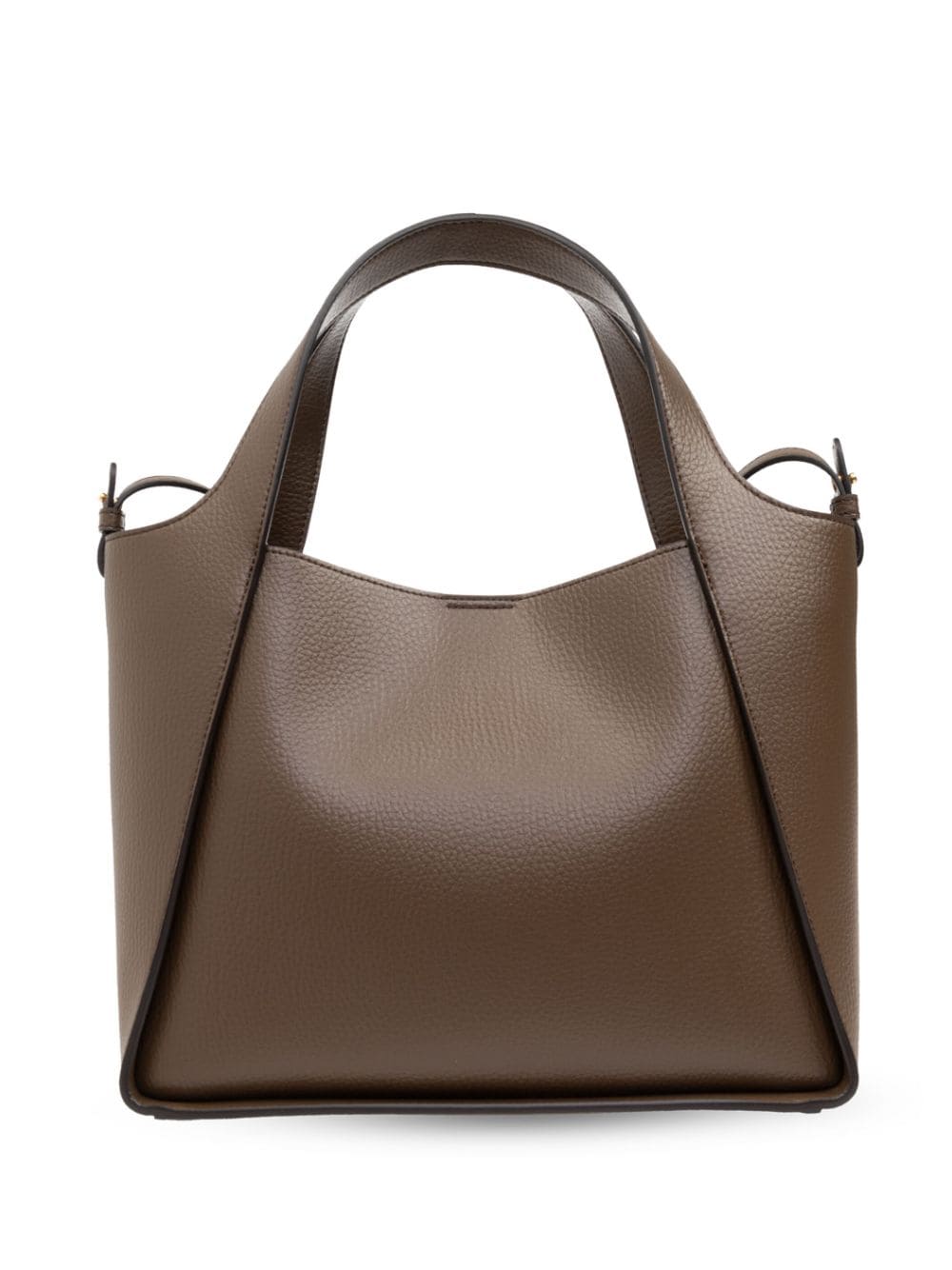 STELLA MCCARTNEY Eco-Chic Brown Logo Tote with Detachable Strap