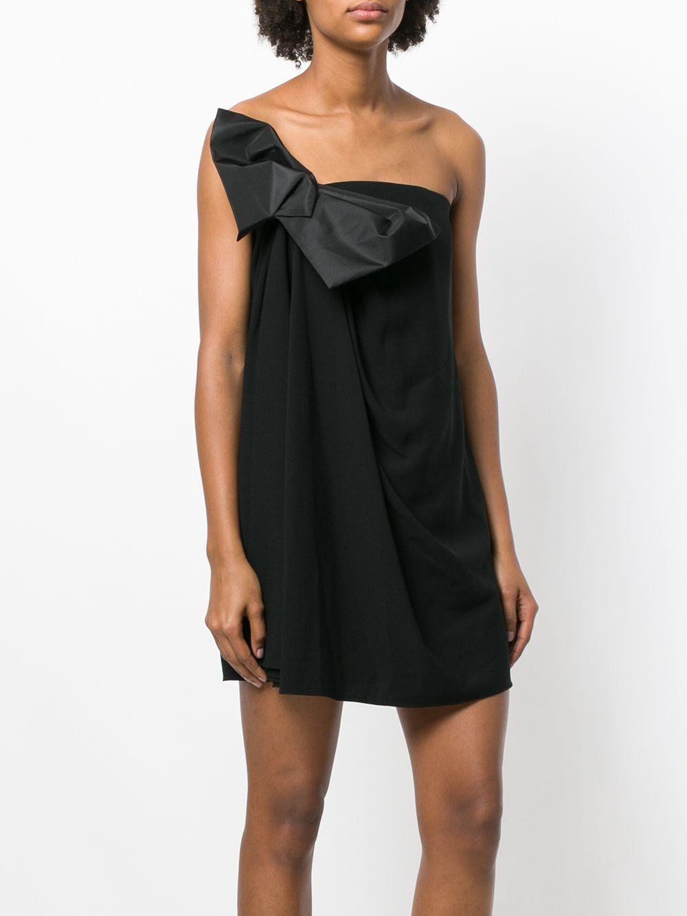 SAINT LAURENT Elegant Black Mini Dress with Bow Detail for Women