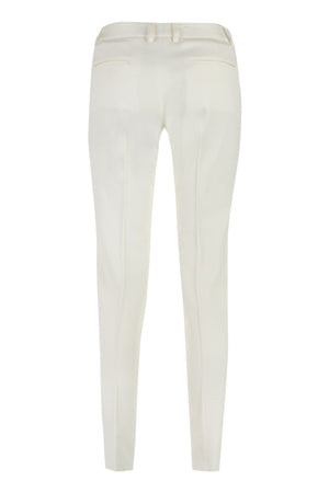 SAINT LAURENT Stretch Wool Trousers with Contrasting Color Stripe for Women