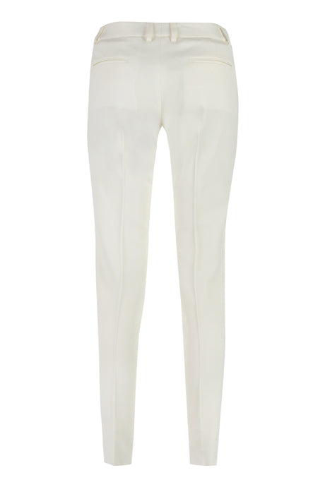 SAINT LAURENT Stretch Wool Trousers with Contrasting Color Stripe for Women