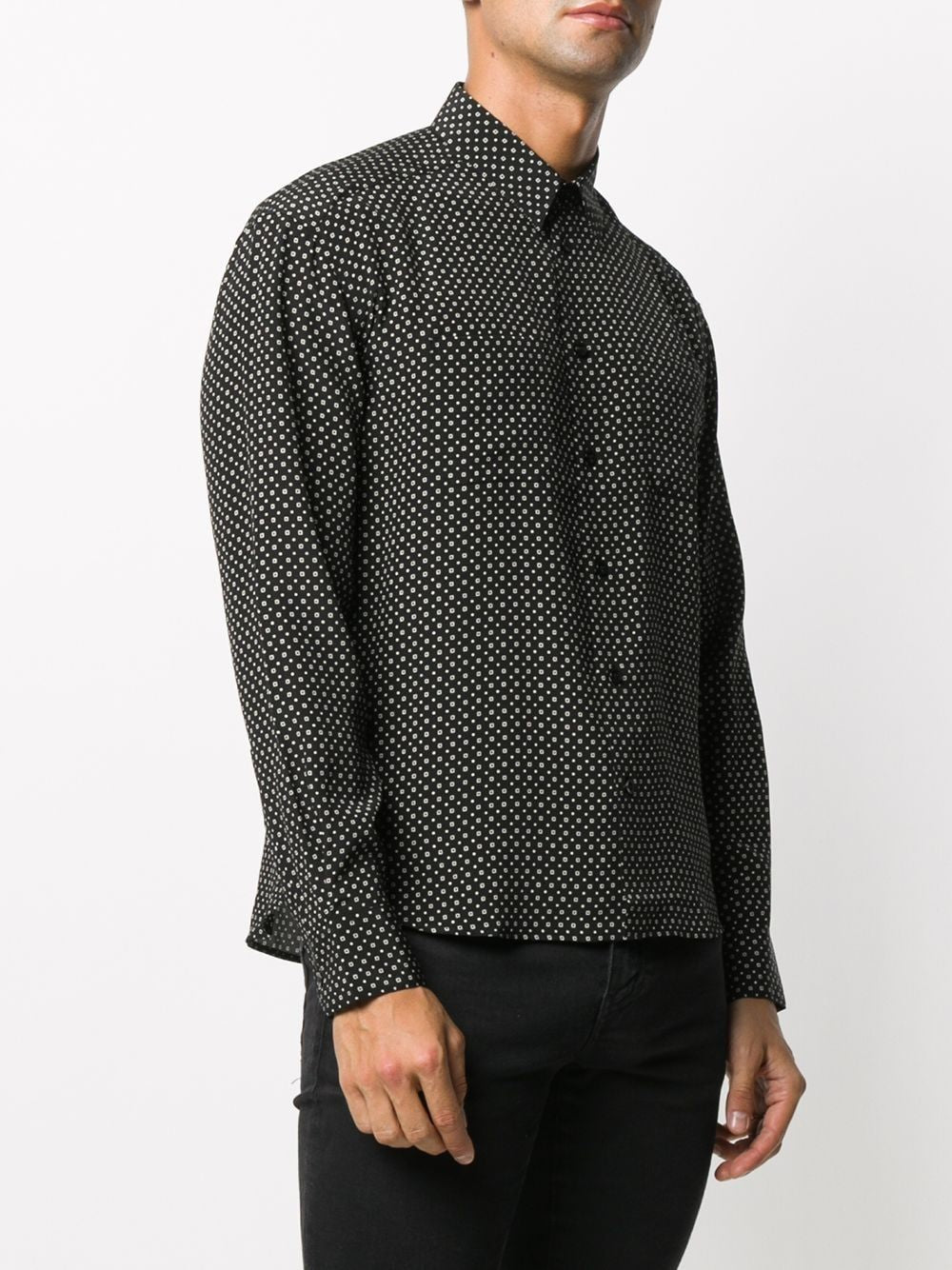 SAINT LAURENT Modern Men's Long Top in Deep Charcoal Grey