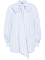 SIMONE ROCHA Sky-Blue Cotton Relaxed Fit Shirt with Bow Collar