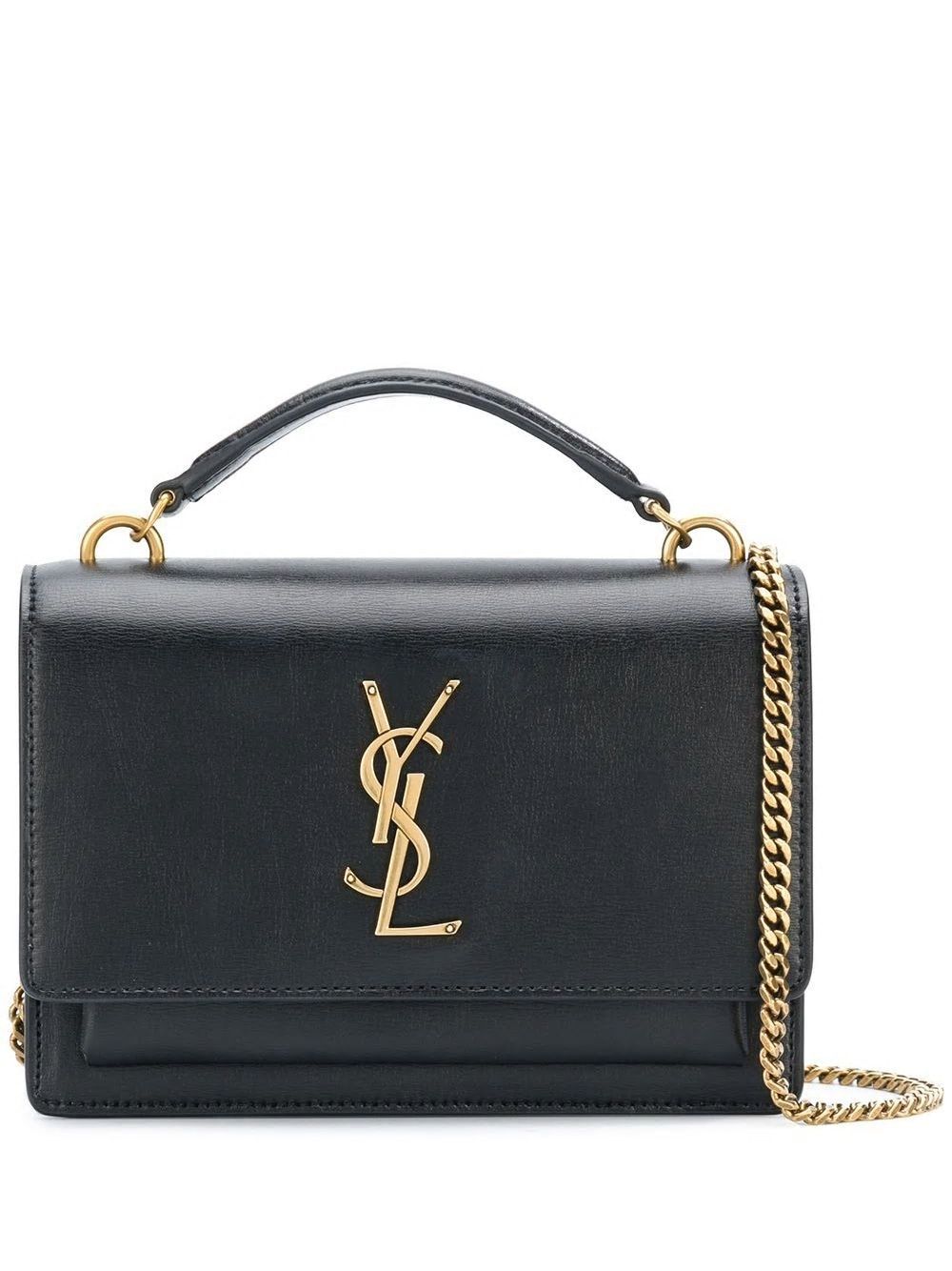 SAINT LAURENT Luxurious Black Sunset Chain Wallet for Fashionable Women