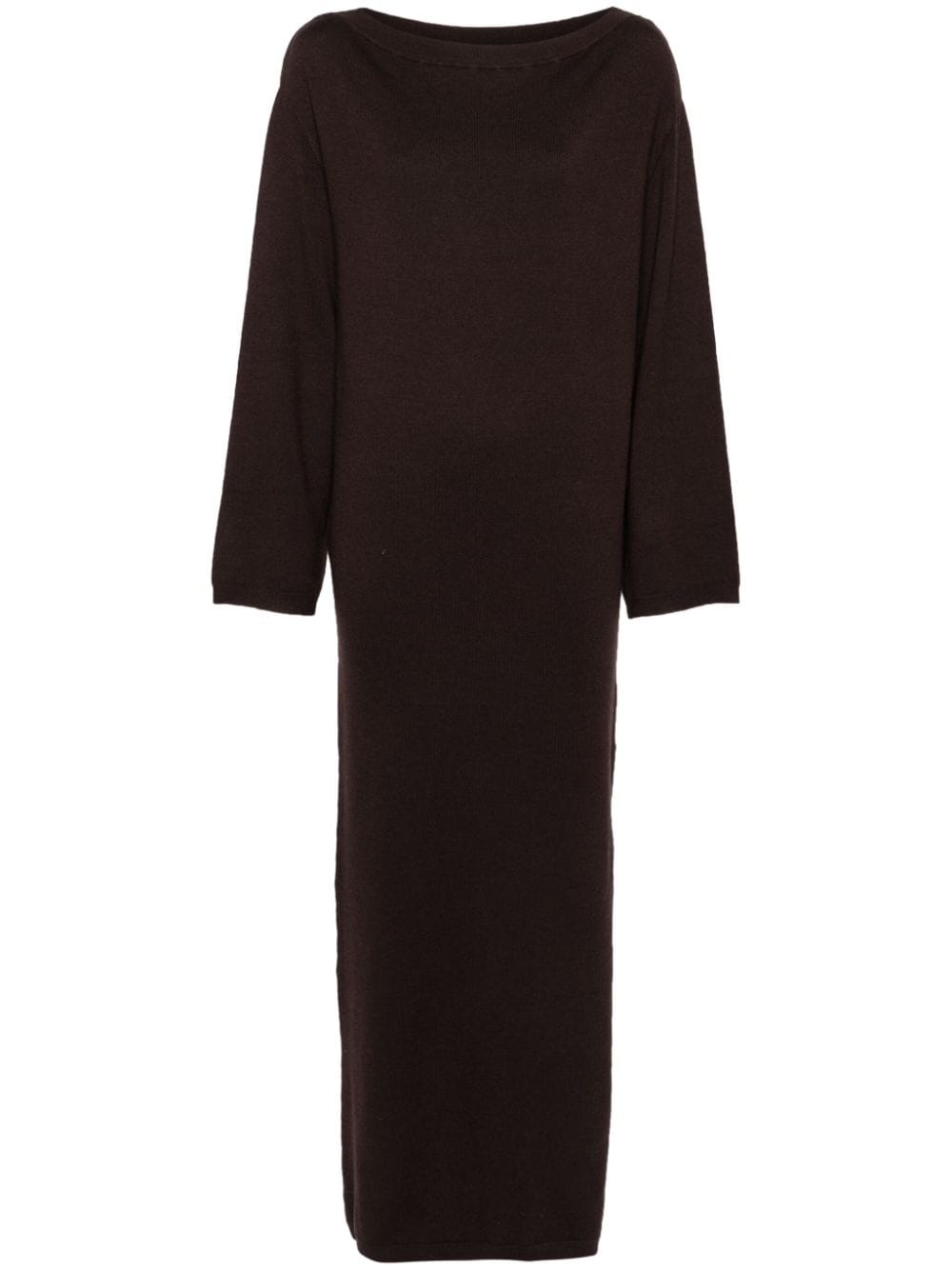 HERSKIND Long Knit Dress with Off-Shoulder Design