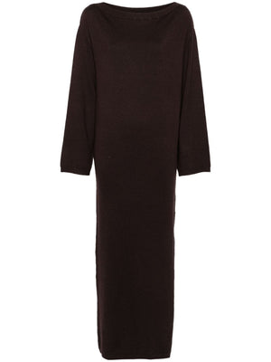 HERSKIND Long Knit Dress with Off-Shoulder Design