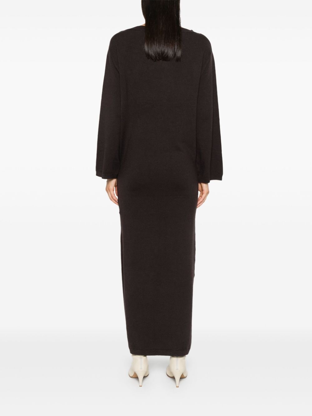 HERSKIND Long Knit Dress with Off-Shoulder Design