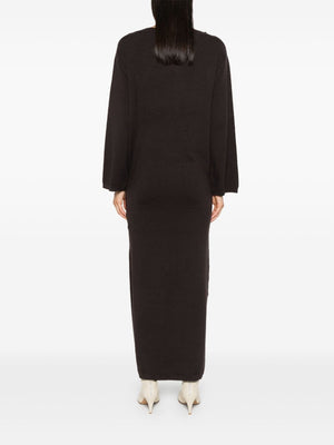 HERSKIND Long Knit Dress with Off-Shoulder Design