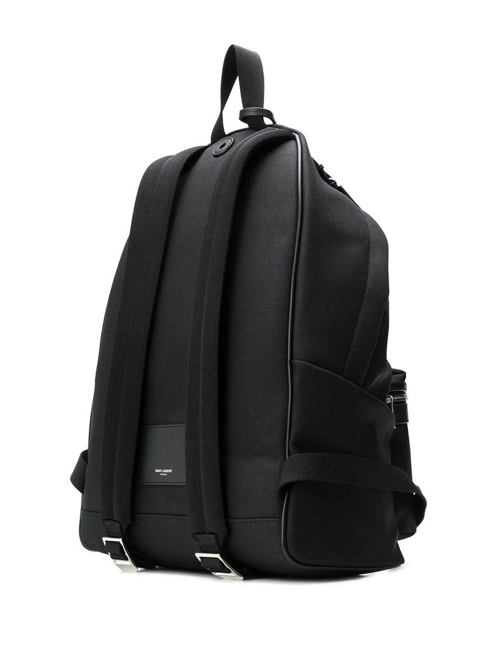 Men's Black Backpack with Leather Trims