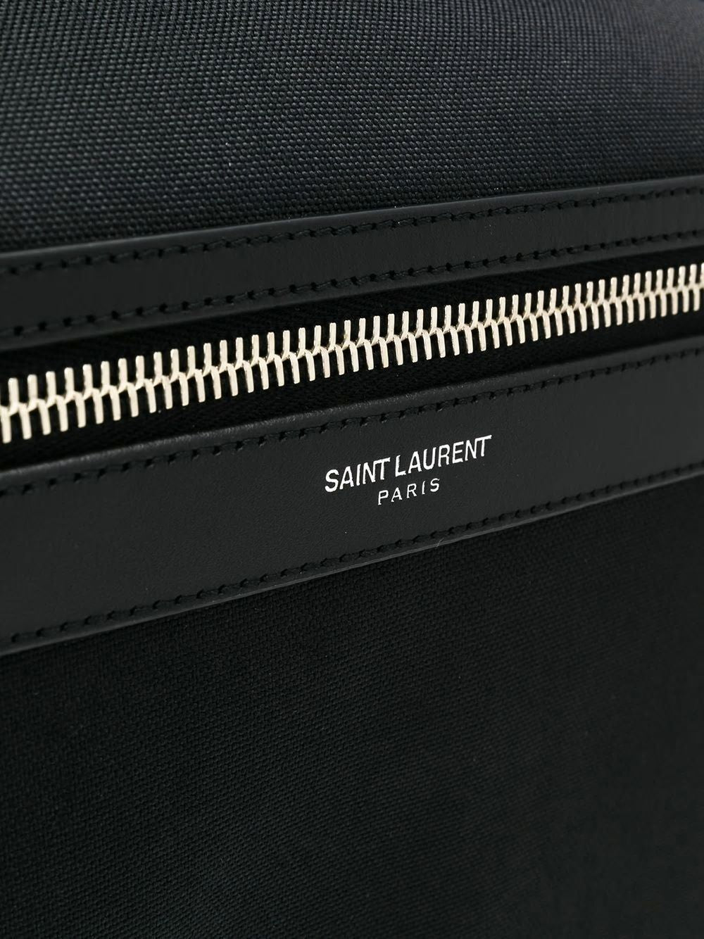 Black Leather-Trim City Backpack for Men from Saint Laurent