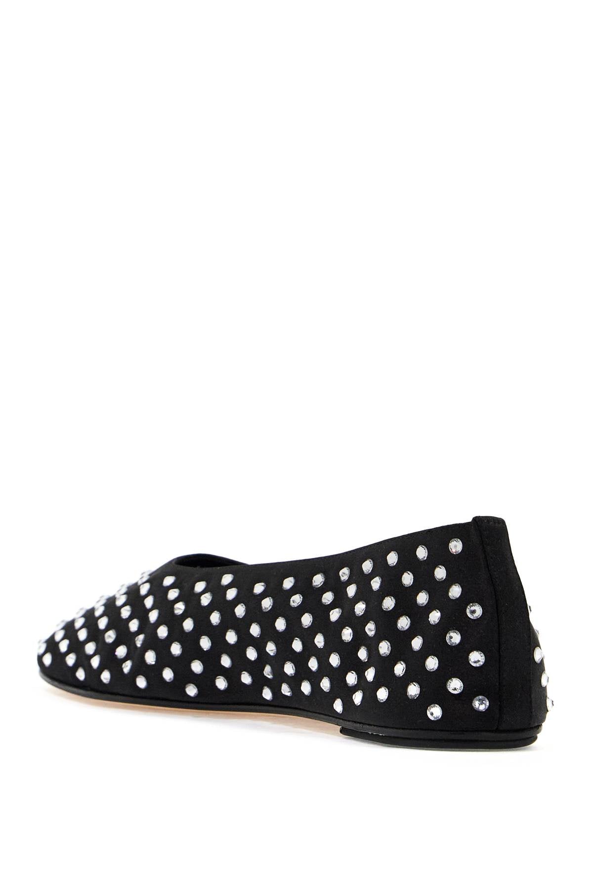 MAGDA BUTRYM Crystal-Embellished Satin Ballerina Flats