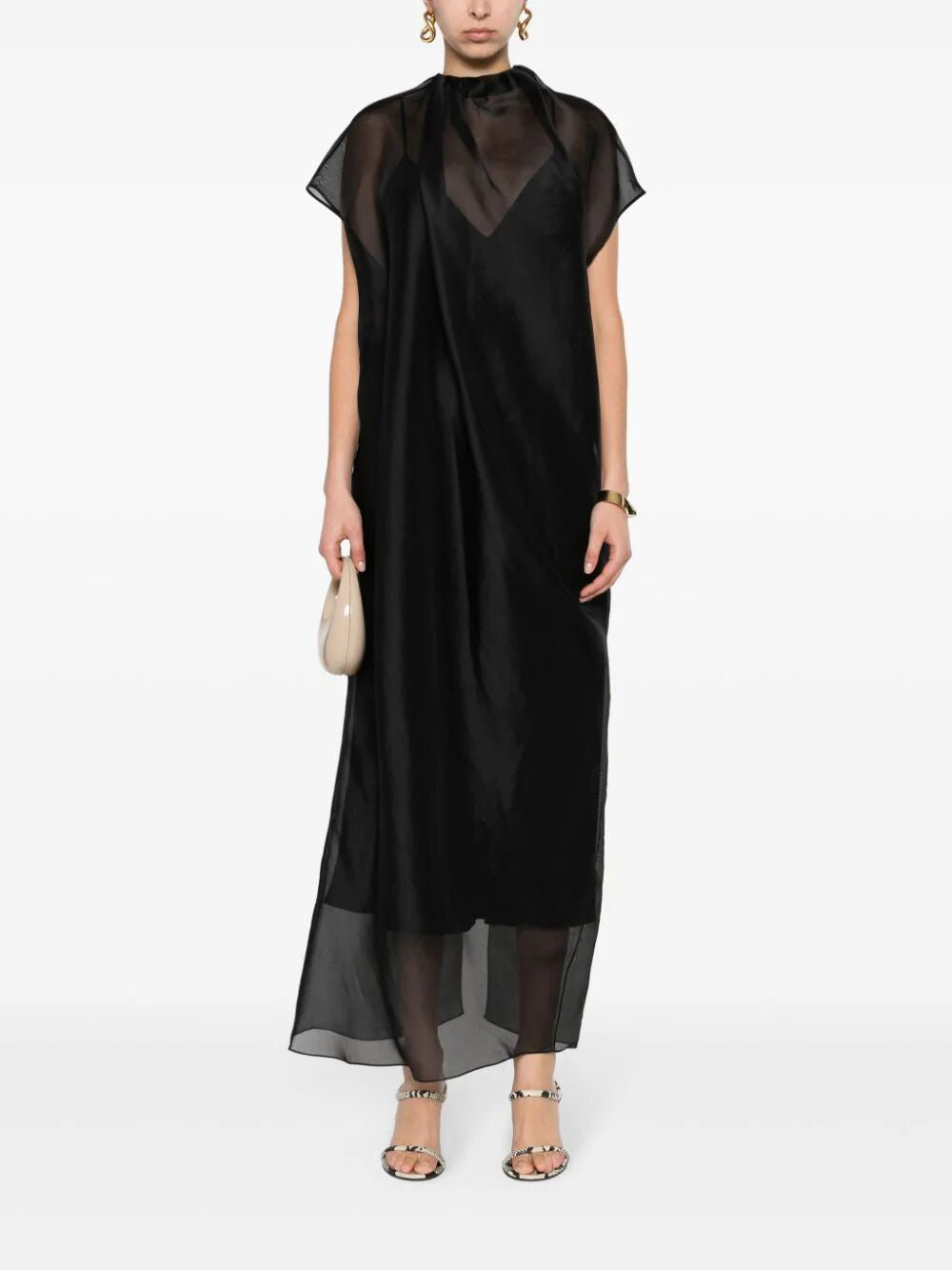 高雅黑色絲綢洋裝-2024年系列